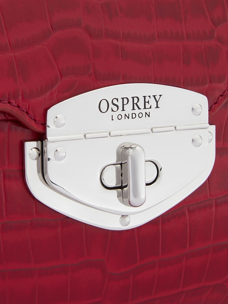 Osprey London Red The Belmont Leather Convertible Clutch Bag - Image 6 of 6