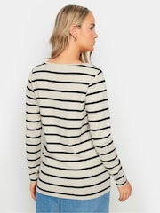 Long Tall Sally Natural 100% Cotton Long Sleeve Stripe T-Shirt - Image 2 of 4