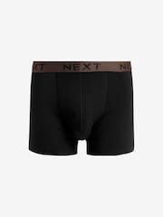 Black Metallic Pattern Waistband Cotton Rich Trunk Boxers 4 Pack - Image 3 of 7