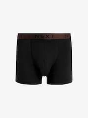 Black Metallic Pattern Waistband Cotton Rich Trunk Boxers 4 Pack - Image 4 of 7