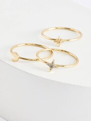 Orelia London Gold Plated Celestial Stacking Rings - Image 1 of 3