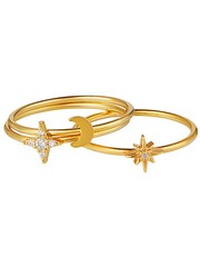 Orelia London Gold Plated Celestial Stacking Rings - Image 2 of 3