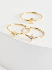 Orelia London Gold Plated Celestial Stacking Rings - Image 1 of 3