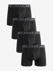 Black Cotton Rich Trunk Boxers 4 Pack - Image 1 of 7