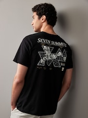 The North Face Black Topographic Back Print 100% Cotton T-Shirt - Image 1 of 6