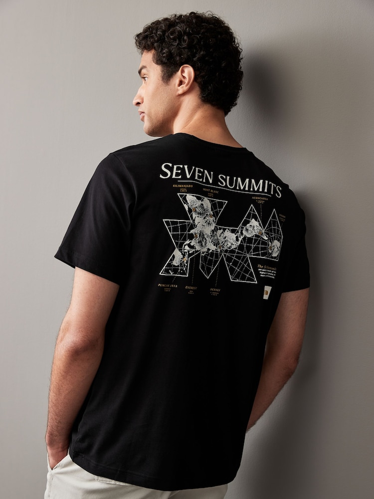 The North Face Black Topographic Back Print 100% Cotton T-Shirt - Image 1 of 6