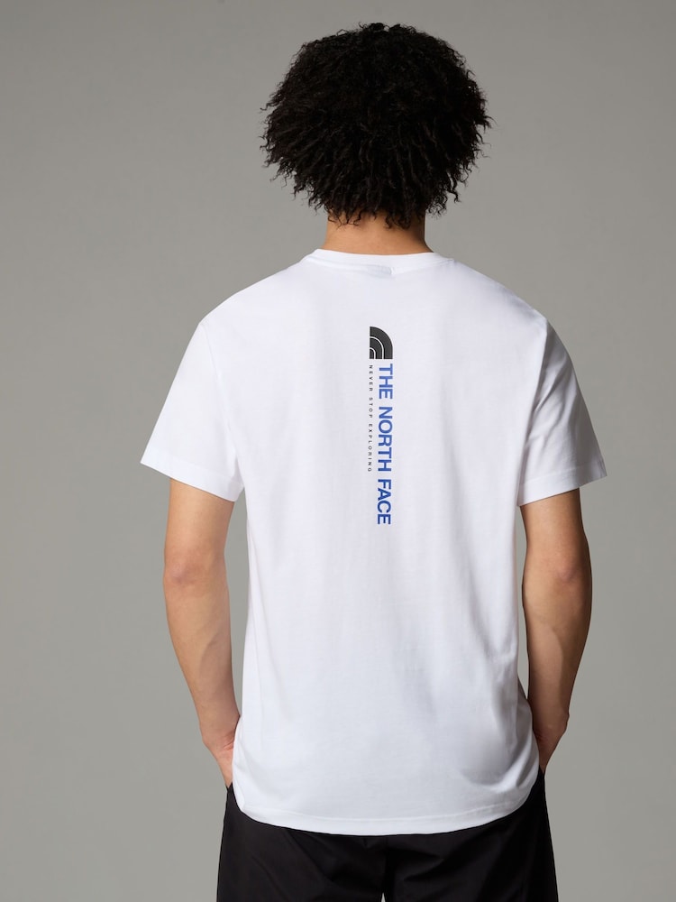 The North Face White Vertical Print 100% Cotton T-Shirt - Image 1 of 5
