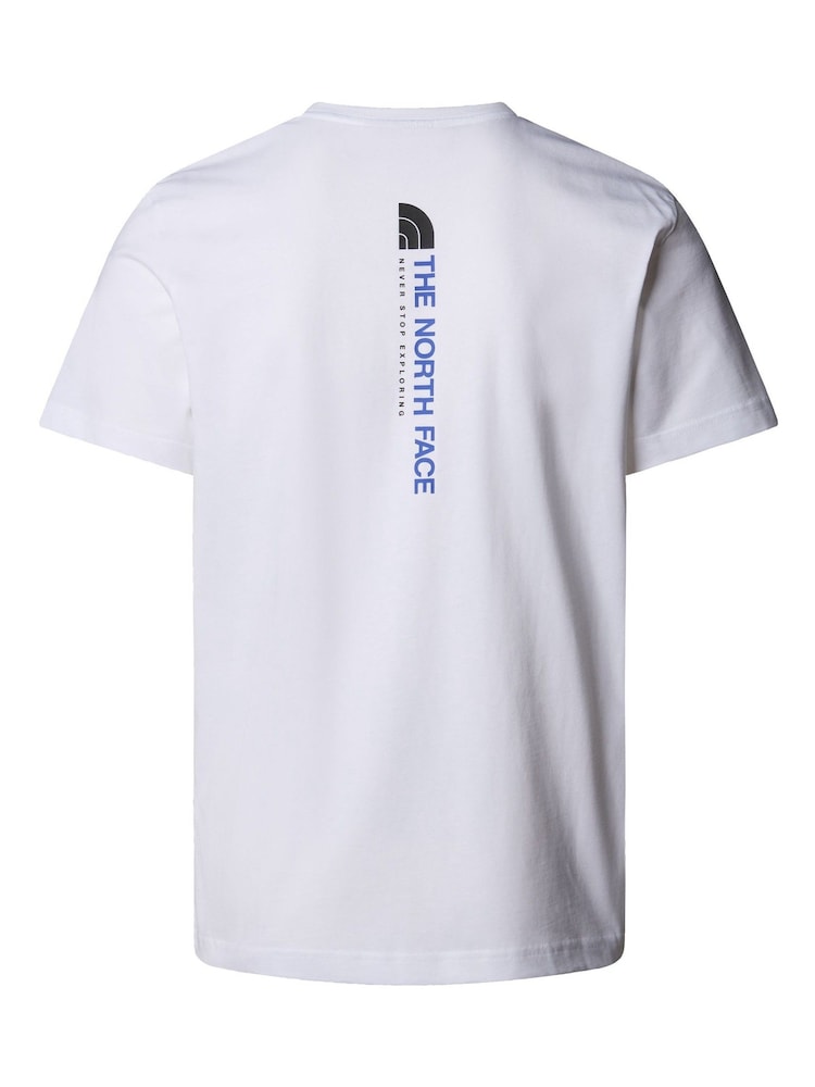The North Face White Vertical Print 100% Cotton T-Shirt - Image 5 of 5