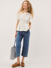 Monsoon Cream Ria Ruffle Jersey T-Shirt - Image 2 of 3