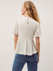Monsoon Cream Ria Ruffle Jersey T-Shirt - Image 3 of 3