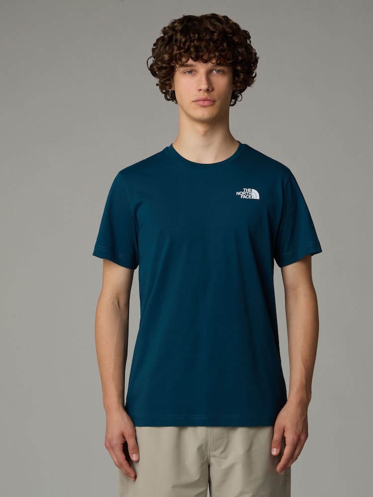 Niebieski - The North Face Vertical Print 100% Cotton T-Shirt - Image 2 of 5