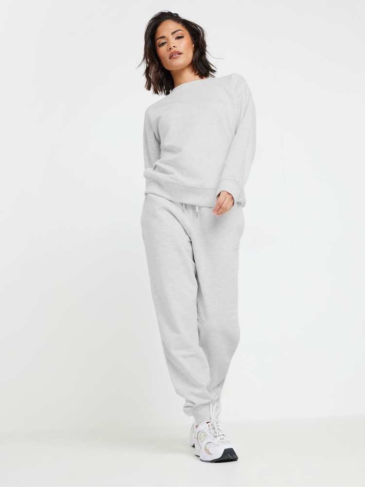 PixieGirl Petite Grey Marl Elasticated Waist Cuffed Joggers - Image 1 of 2