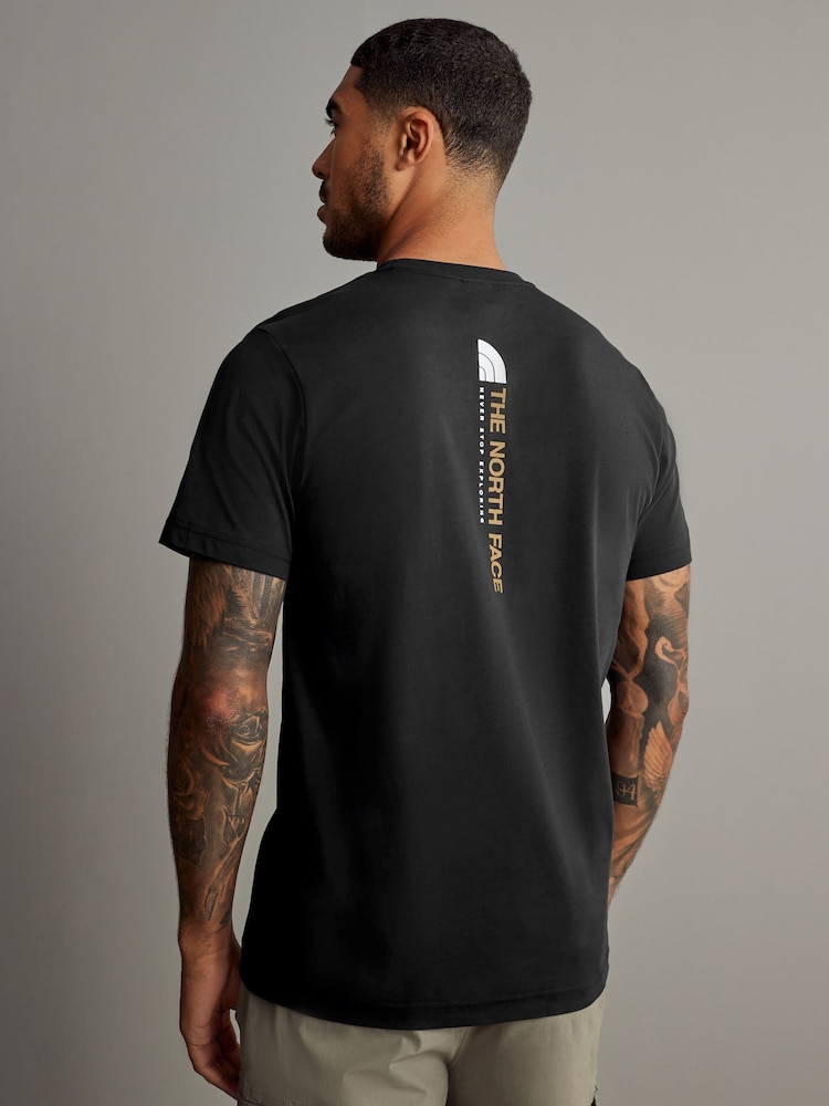 The North Face Black Vertical Print 100% Cotton T-Shirt - Image 2 of 9