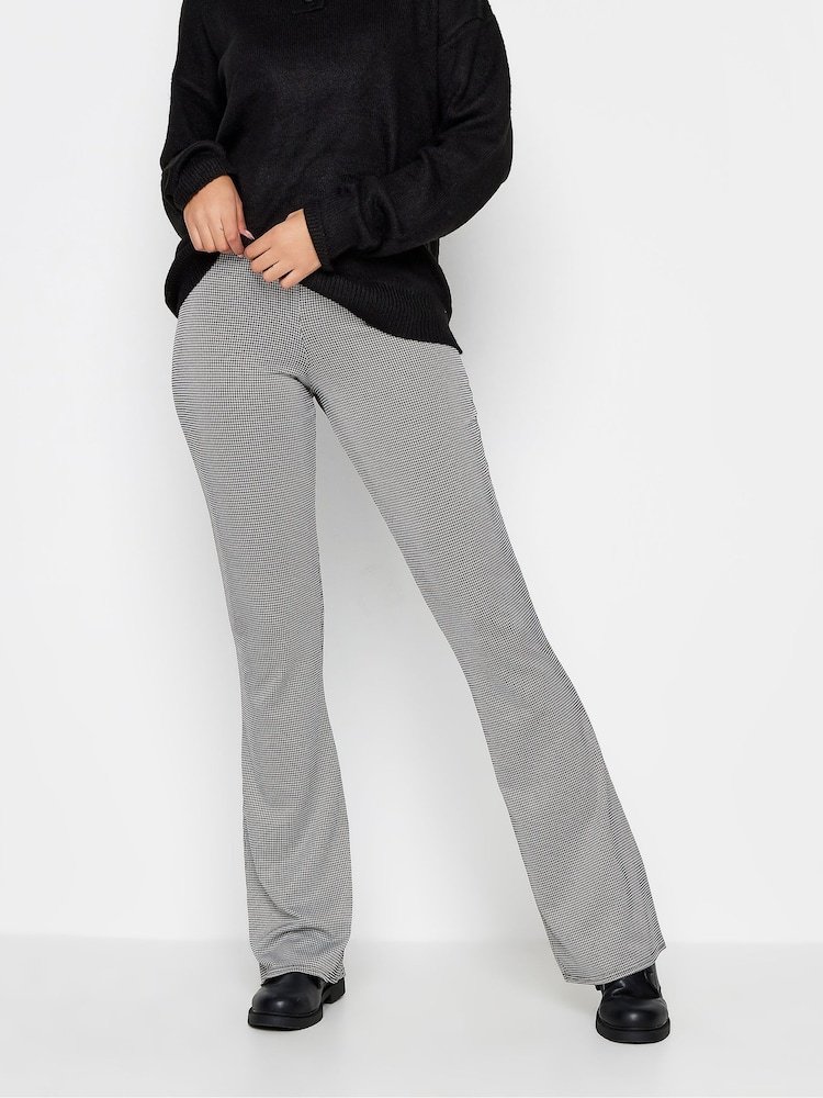 Long Tall Sally Black Check Kickflare Trousers - Image 1 of 4