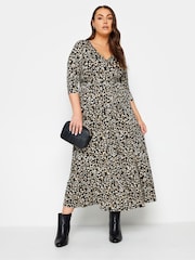 Yours Curve Black Leopard Print Maxi Print - Image 1 of 4