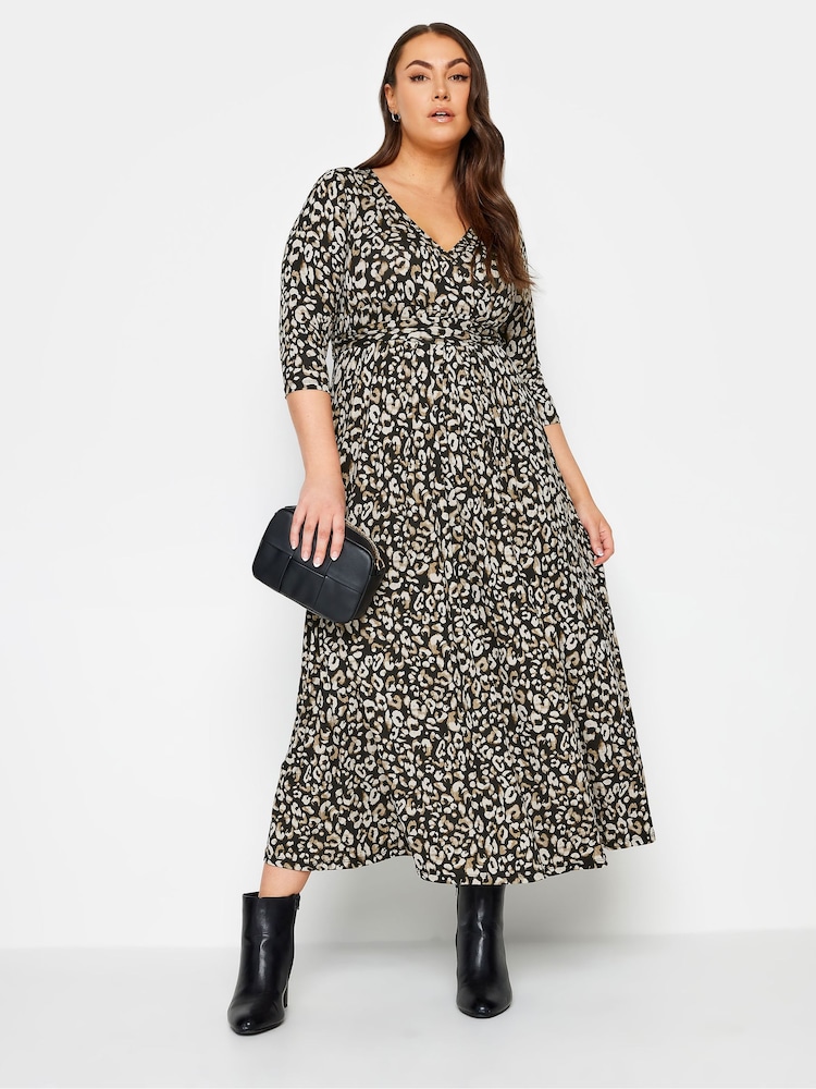 Yours Curve Black Leopard Print Maxi Print - Image 1 of 4