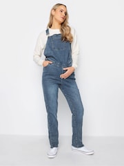 Long Tall Sally Blue Maternity Denim Dungarees - Image 3 of 4