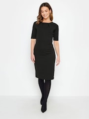 M&Co Black Petite Pleat Detail Dress - Image 3 of 5