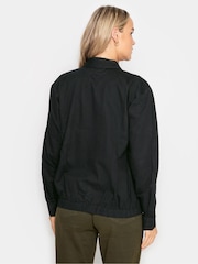 Long Tall Sally Black Collared Bomber 100% Cotton Jacket - Image 2 of 4