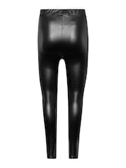 PixieGirl Petite Black Stretch Leather Look Leggings - Image 4 of 4