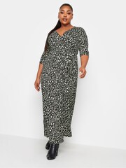 Yours Curve Black Maxi Wrap Dress - Image 2 of 4