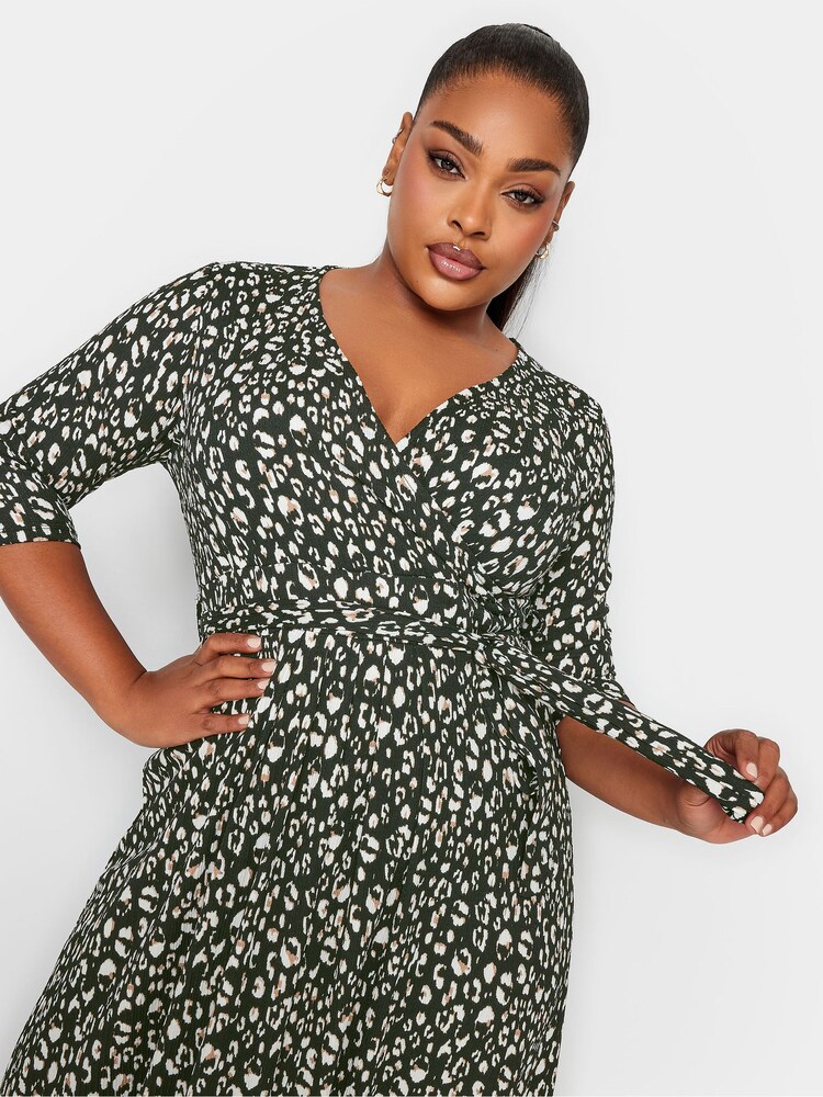 Yours Curve Black Maxi Wrap Dress - Image 4 of 4