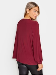 M&Co Purple Zip Front Bellow Sleeve Top - Image 3 of 4