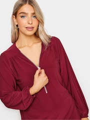 M&Co Purple Zip Front Bellow Sleeve Top - Image 4 of 4