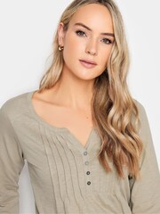 Long Tall Sally Natural 100% Cotton Henley Top - Image 4 of 4