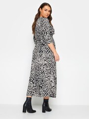 Yours Curve Black/White Maxi Wrap Dress - Image 3 of 4