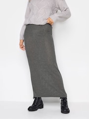 Long Tall Sally Grey Ribbed Maxi Skirt - Image 1 of 3