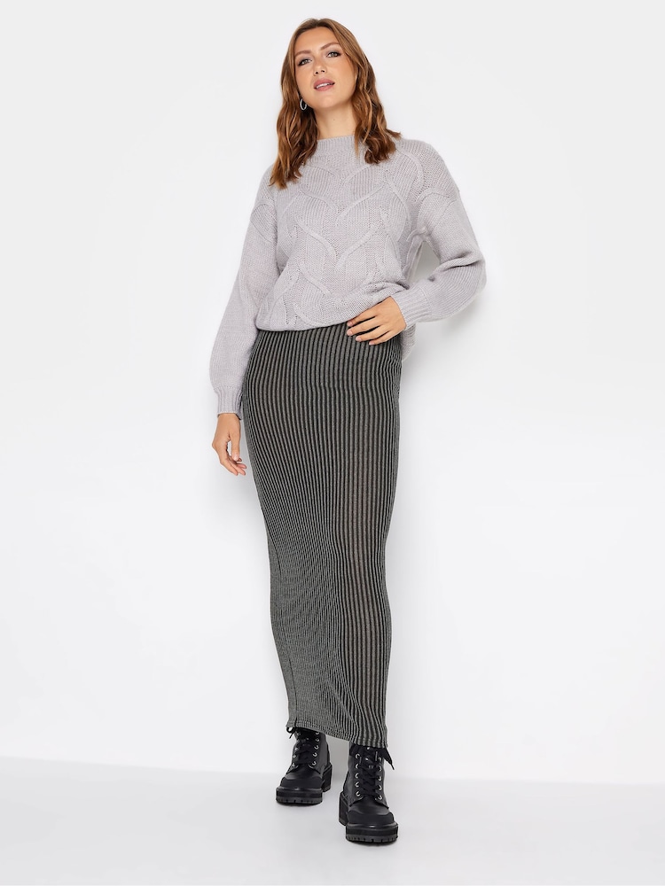 Long Tall Sally Grey Ribbed Maxi Skirt - Image 3 of 3