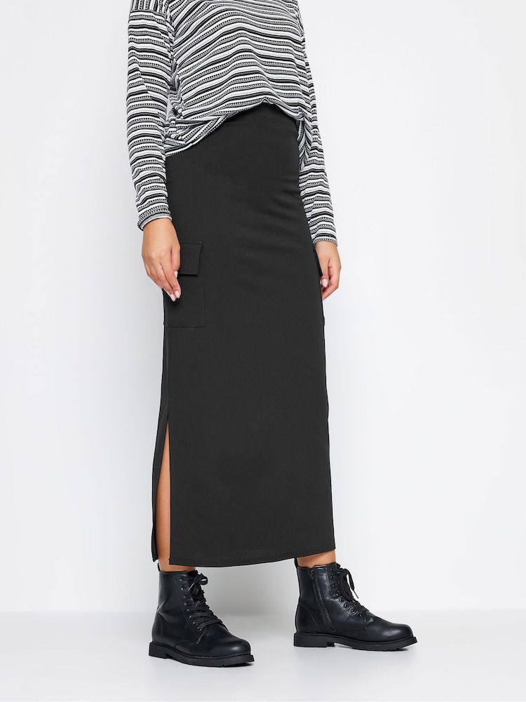 Long Tall Sally Black Scuba Cargo Skirt - Image 1 of 4 Long Tall Sally Black Scuba Cargo Skirt - Image 1 of 4