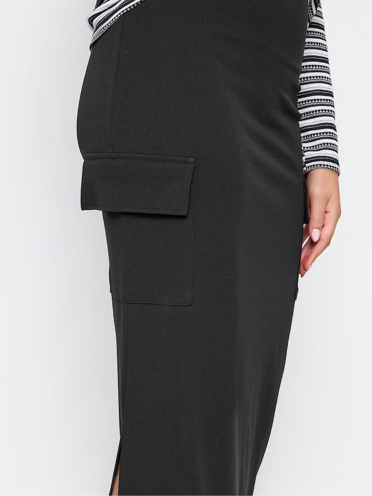 Long Tall Sally Black Scuba Cargo Skirt - Image 4 of 4 Long Tall Sally Black Scuba Cargo Skirt - Image 4 of 4