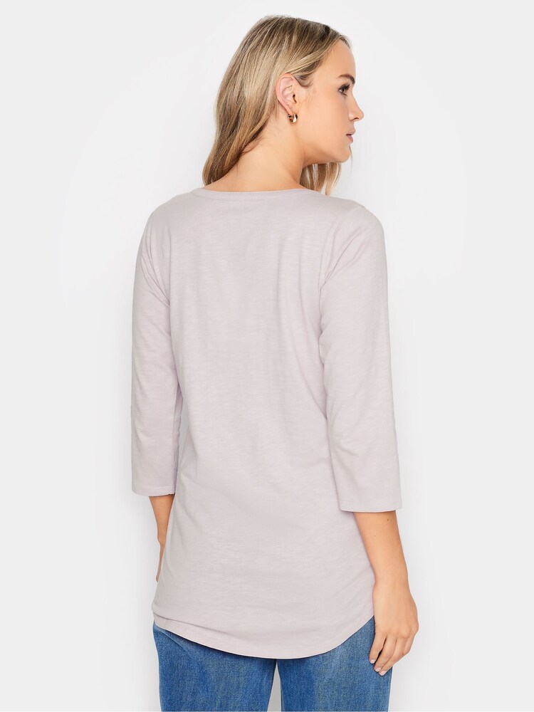 Long Tall Sally Grey 100% Cotton Henley Top - Image 2 of 4