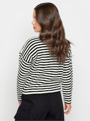 PixieGirl Petite Black Stripe Roll Neck Jumper - Image 2 of 4