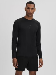Reiss Onyx Black Kash Castore Performance Long Sleeve Top - Image 6 of 7