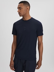 Reiss Midnight Navy Jax Castore Performance Crew Neck T-Shirt - Image 1 of 7