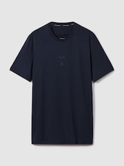 Reiss Midnight Navy Jax Castore Performance Crew Neck T-Shirt - Image 2 of 7