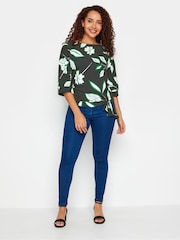 M&Co Black Drop Shoulder Print Side Tie Top - Image 3 of 9