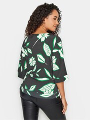 M&Co Black Drop Shoulder Print Side Tie Top - Image 4 of 9