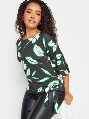 M&Co Black Drop Shoulder Print Side Tie Top - Image 6 of 9