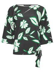 M&Co Black Drop Shoulder Print Side Tie Top - Image 9 of 9