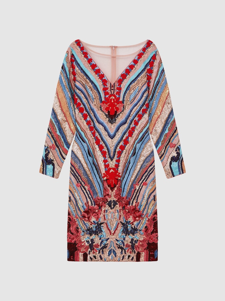 Raishma Embellished Textured Mini Dress - Image 2 of 6