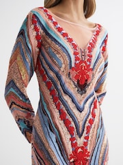 Raishma Embellished Textured Mini Dress - Image 3 of 6
