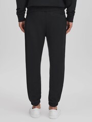 Reiss Washed Black Ali Fleece Lined Cotton Joggers - Image 5 of 6