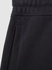 Reiss Washed Black Ali Fleece Lined Cotton Joggers - Image 6 of 6