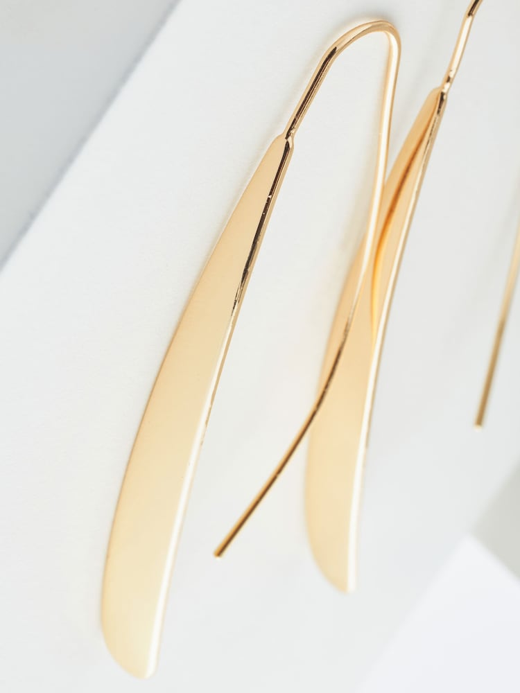 Gold Tone Pull Through Earrings - Image 4 of 4