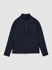 Reiss Midnight Navy Cruze Castore Water Repellent Hybrid Quilted Jacket - Image 2 of 8