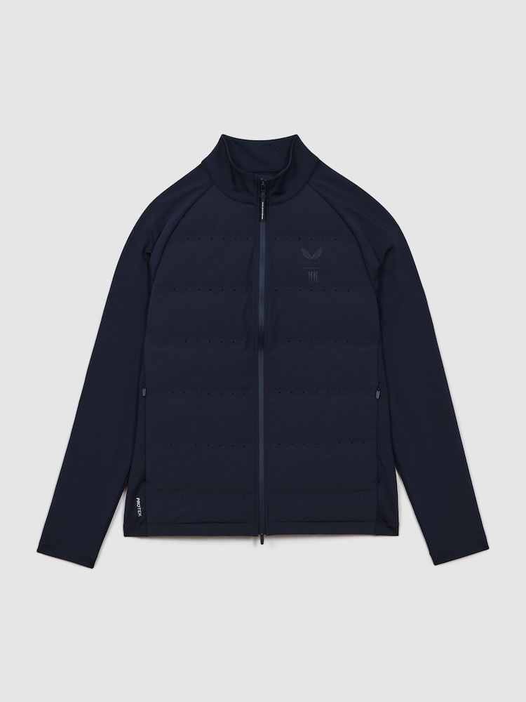 Reiss Midnight Navy Cruze Castore Water Repellent Hybrid Quilted Jacket - Image 2 of 8